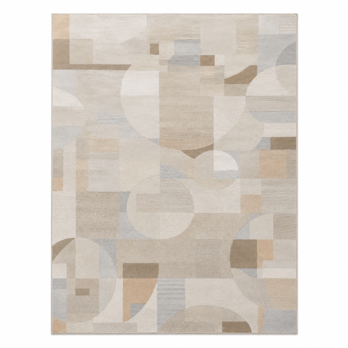 Home Box Mona Anti-Skid Jacquard Rug | Neutral Geometric, 200x300 cm - used 4 months - Al Thahani Furniture