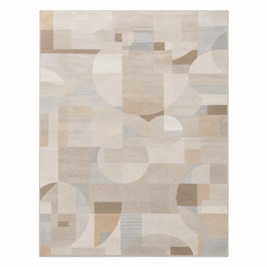 Home Box Mona Anti-Skid Jacquard Rug | Neutral Geometric, 200x300 cm - used 4 months - Al Thahani Furniture