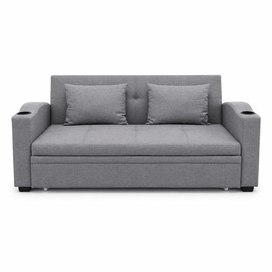 Home Box Morgan 3-Seater Pull-Out Sofa Bed - used 5 months - Al Thahani Furniture