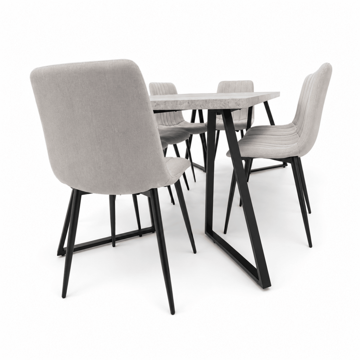 Home Box Movo Cambridge Angelic 8-Seater Dining Set – Grey &amp; Black – 240 cm - Al Thahani Furniture
