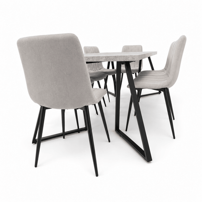 Home Box Movo Cambridge Angelic 8-Seater Dining Set – Grey &amp; Black – 240 cm - Al Thahani Furniture