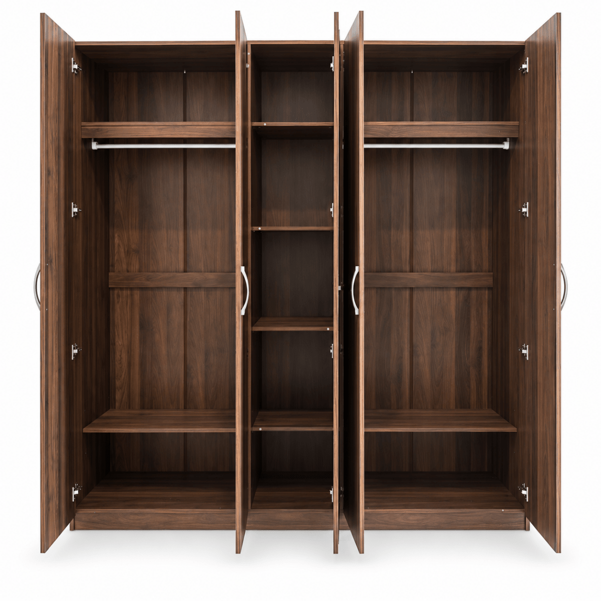 Home Box Movo Cooper 5-Door Wardrobe with Mirror – Dark Brown – 211 × 55 × 208 cm - Al Thahani Furniture