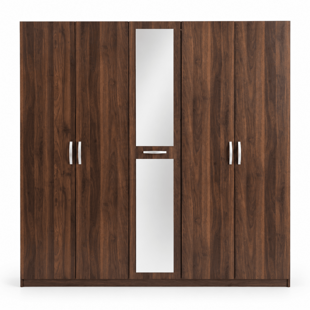 Home Box Movo Cooper 5-Door Wardrobe with Mirror – Dark Brown – 211 × 55 × 208 cm - Al Thahani Furniture