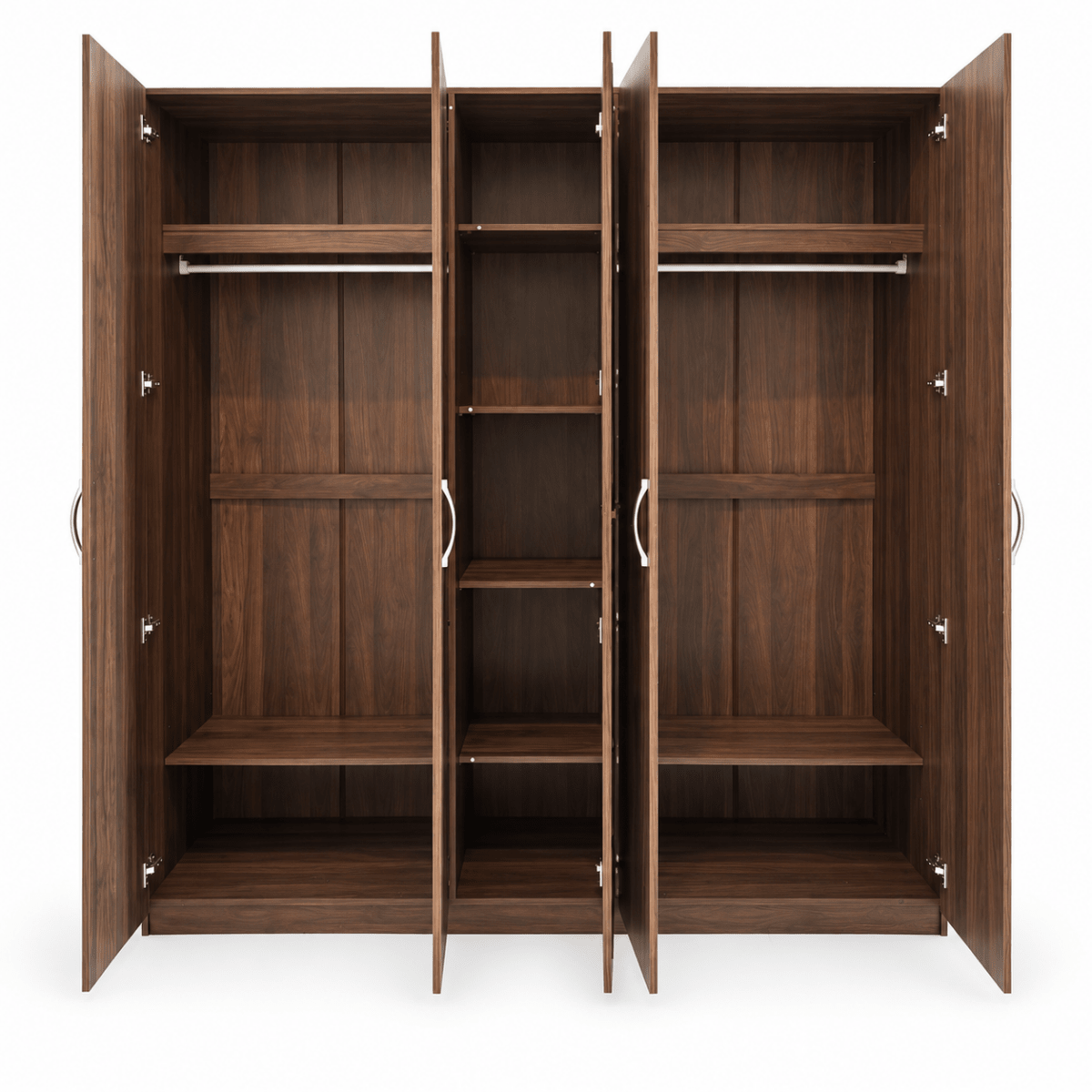 Home Box Movo Cooper 5-Door Wardrobe with Mirror – Dark Brown – 211 × 55 × 208 cm - Al Thahani Furniture