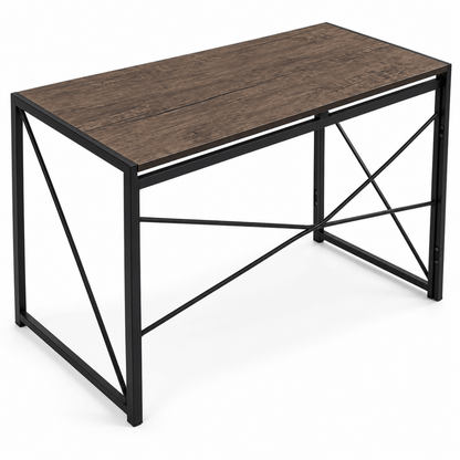Home Box Movo Jenna Foldable Study Desk – 100 × 50 × 72 cm – Dark Brown & Black - Al Thahani Furniture