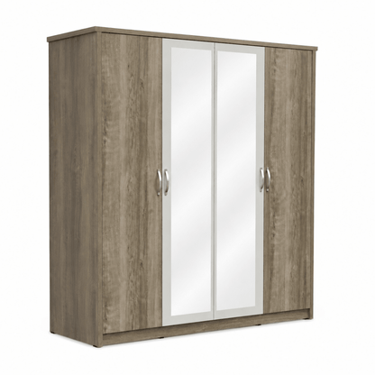 Home Box Movo Melody 4-Door Wardrobe with 2 Mirrors | 210x55x208 cm - used 4 months - Al Thahani Furniture