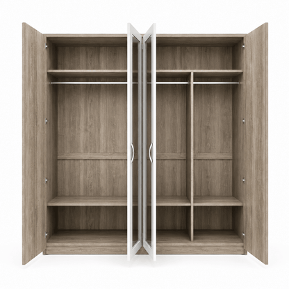 Home Box Movo Melody 4-Door Wardrobe with 2 Mirrors | 210x55x208 cm - used 4 months - Al Thahani Furniture