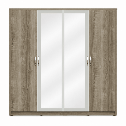 Home Box Movo Melody 4-Door Wardrobe with 2 Mirrors | 210x55x208 cm - used 4 months - Al Thahani Furniture