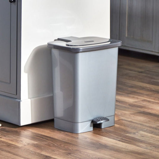Home Box Nolan Pedal Bin – 17L, Stainless Steel/Plastic, Hands - Free Operation - althahanifurniture