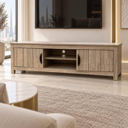 Home Box Nordic Spring 1.6m TV Unit for TVs up to 70 Inches – Light Oak - Al Thahani Furniture