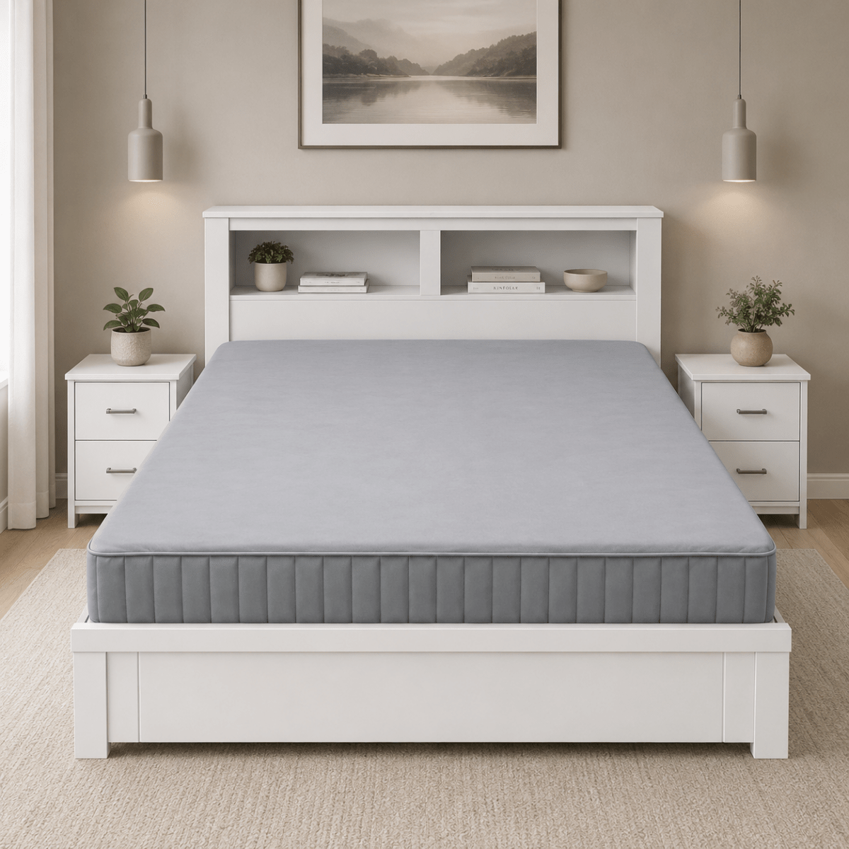 Home Box Philip 4-Piece King Bed Set | White, 180x200 cm - used 8 months - Al Thahani Furniture