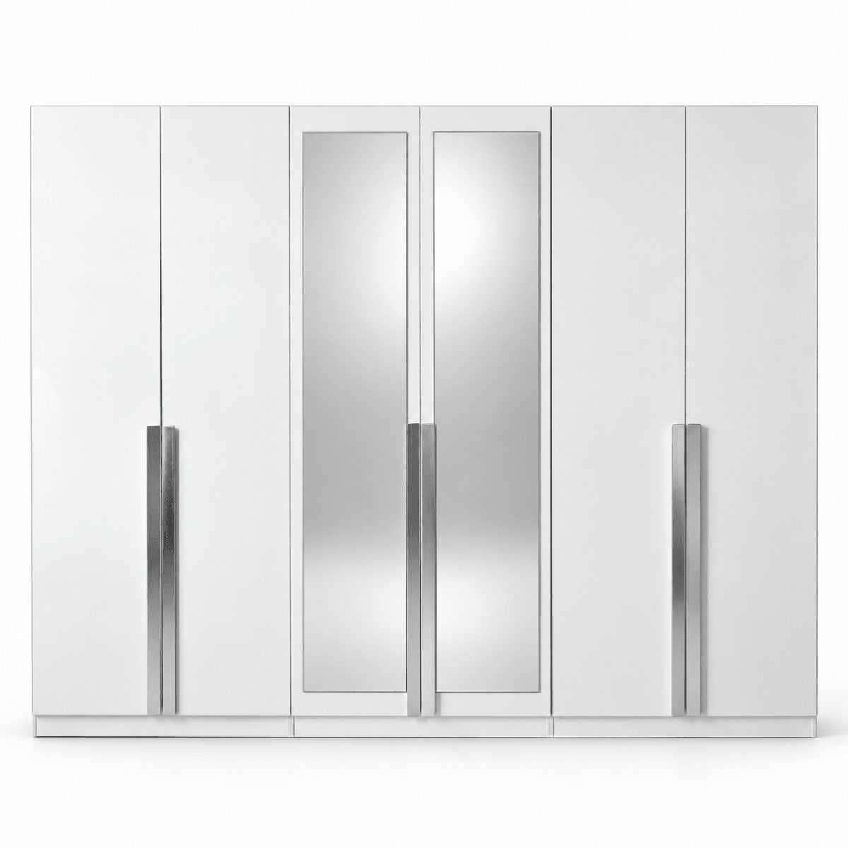 Home Box Picasso 6-Door Wardrobe with 2 Mirrors – White – 271.6 × 59.6 × 216 cm - Al Thahani Furniture