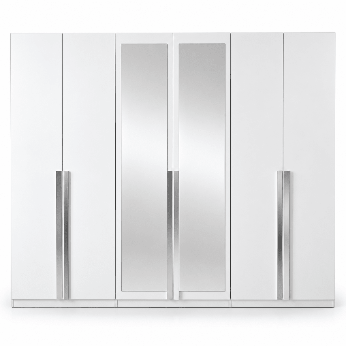 Home Box Picasso 6-Door Wardrobe with 2 Mirrors – White – 271.6 × 59.6 × 216 cm - Al Thahani Furniture