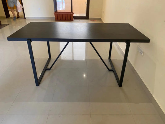 Home Box Premium Study Table | Dark Solid Wood Top & Metallic Frame - althahanifurniture