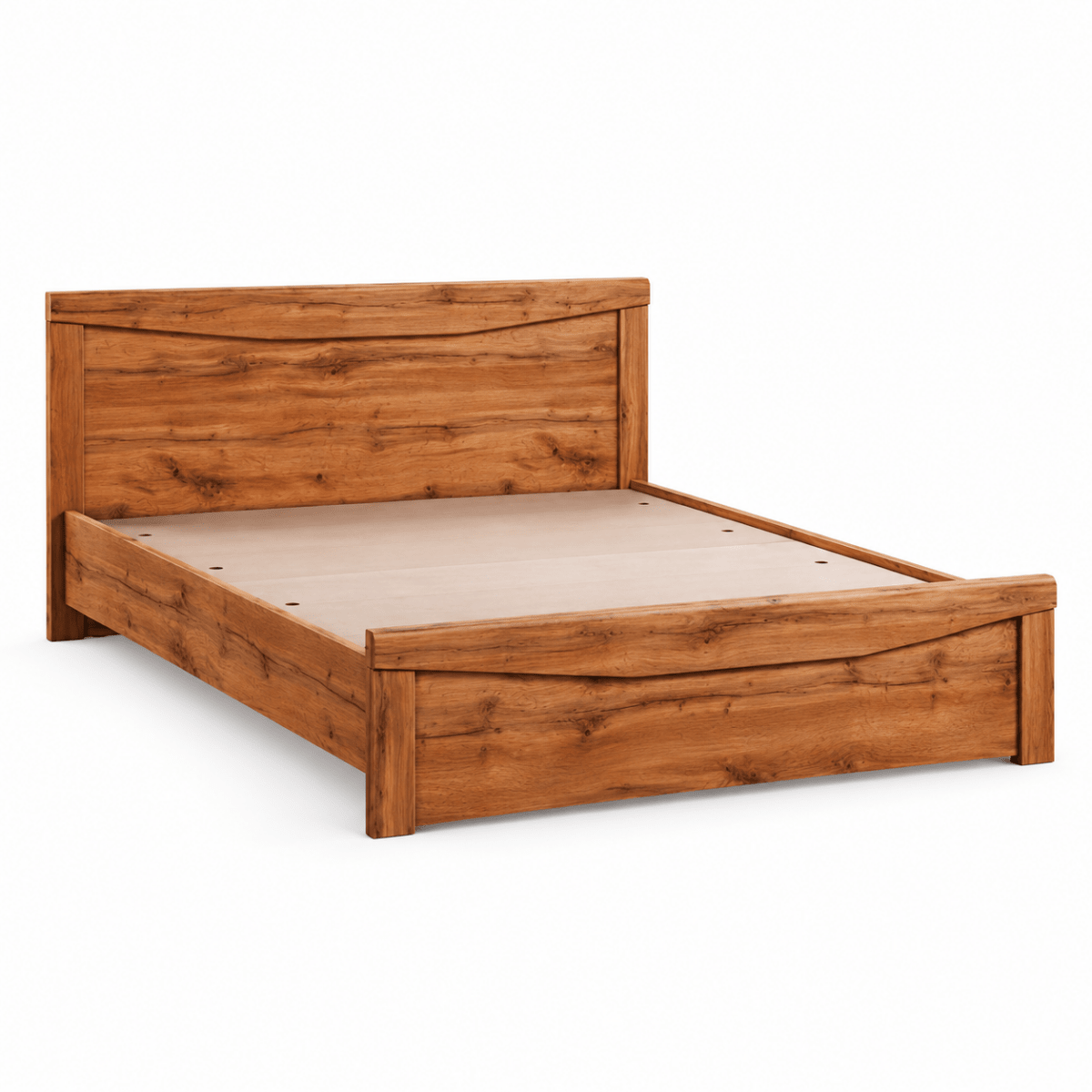 Home Box Preston King Bed with Mattress – Warm Oak – 180 × 200 cm - Al Thahani Furniture