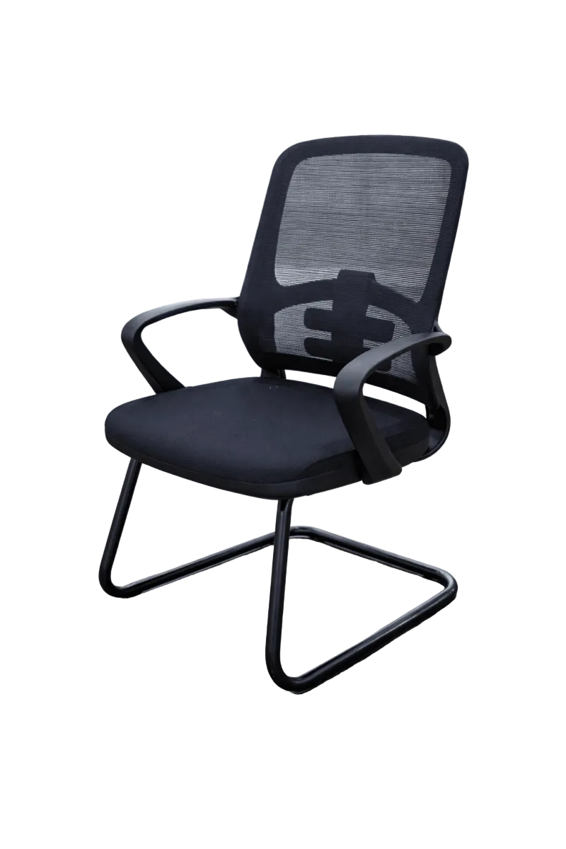 Home Box Prime Visitor Chair | Black Mesh & Fabric - althahanifurniture