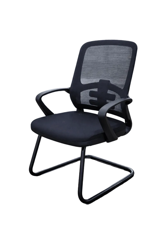 Home Box Prime Visitor Chair | Black Mesh & Fabric - althahanifurniture