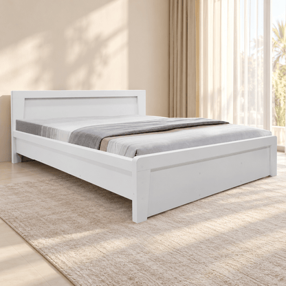 Home Box Queen Bed Frame with Mattress – White – 160 × 200 cm - Al Thahani Furniture