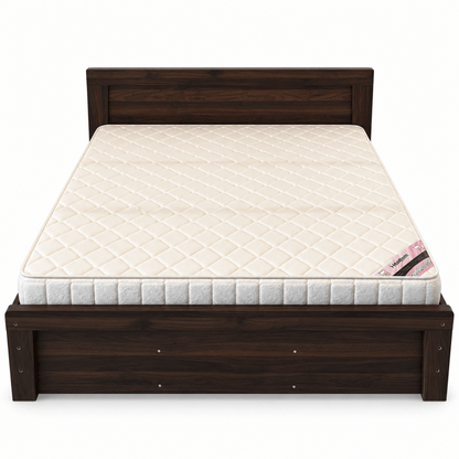 Home Box Queen Bed with Mattress – 150 × 200 cm – Dark Walnut Brown - Al Thahani Furniture
