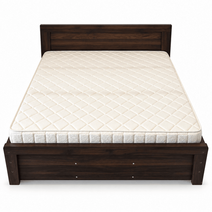 Home Box Queen Bed with Mattress – 150 × 200 cm – Dark Walnut Brown - Al Thahani Furniture