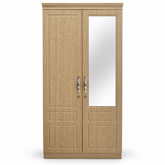 Home Box Rio 2-Door Wardrobe with Mirror – 81 × 47 × 190 cm – Natural Oak - Al Thahani Furniture