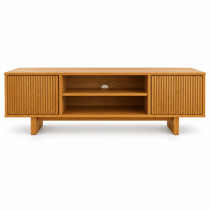 Home Box Riva Emma 1.8 Metre TV Unit with Fluted Doors – Natural Oak - Al Thahani Furniture