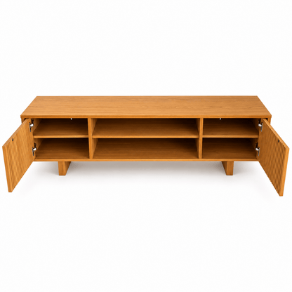 Home Box Riva Emma 1.8 Metre TV Unit with Fluted Doors – Natural Oak - Al Thahani Furniture