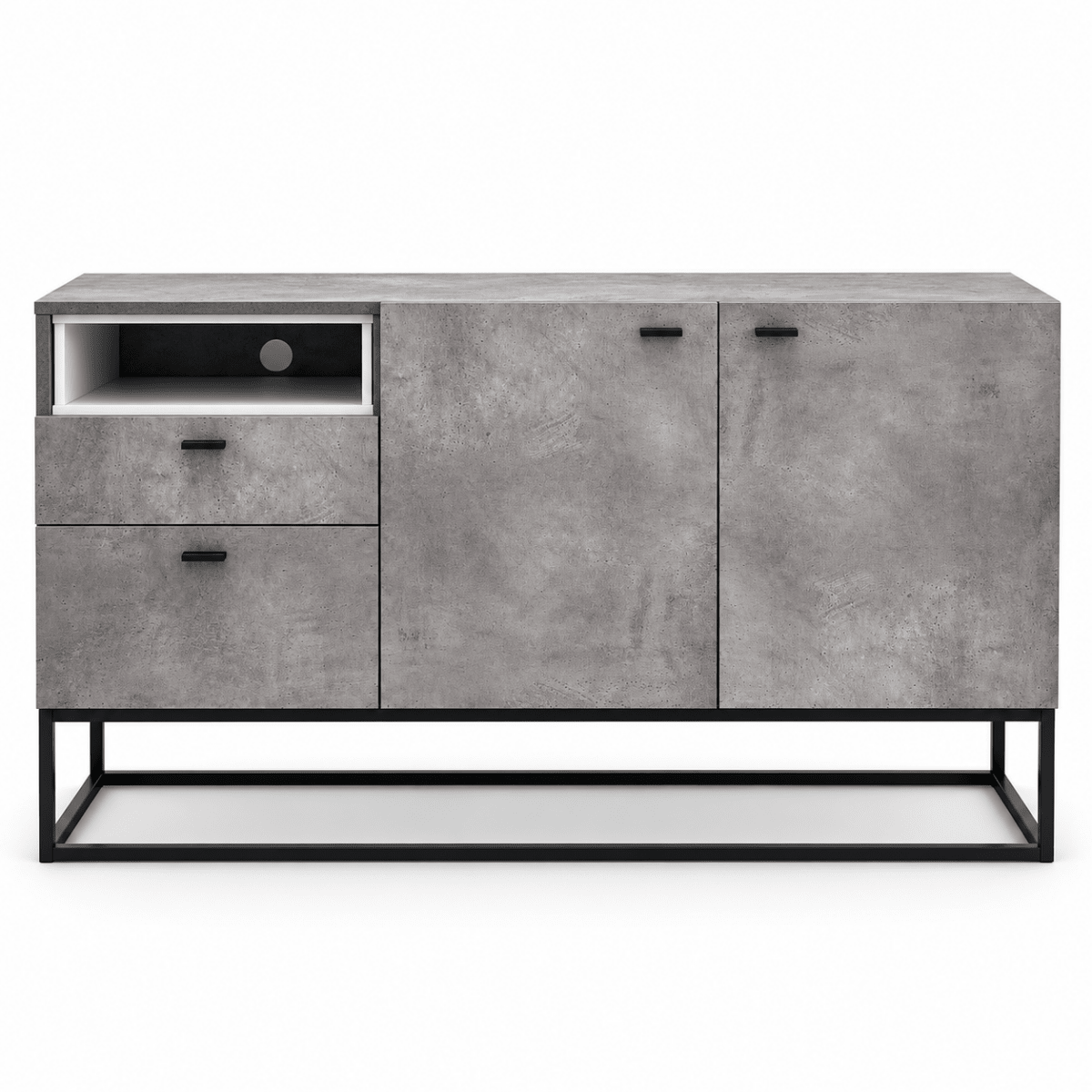 Home Box Scott 2-Door 2-Drawer Sideboard – Cement & White – 136 cm - Al Thahani Furniture