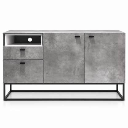 Home Box Scott 2-Door 2-Drawer Sideboard – Cement & White – 136 cm - Al Thahani Furniture