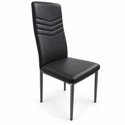 Home Box Troy 5-Piece 4-Seater Dining Set – Marble-Effect Glass Top & Black Chairs - Al Thahani Furniture