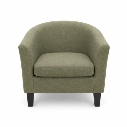 Home Box Tub Chair | Green Textured Fabric - used 5 months - Al Thahani Furniture