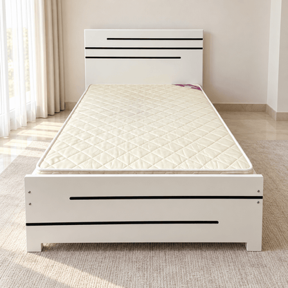 Home Box Twin Bed Frame with Mattress – White & Black – 120 × 200 cm - Al Thahani Furniture