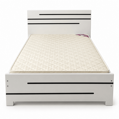 Home Box Twin Bed Frame with Mattress – White & Black – 120 × 200 cm - Al Thahani Furniture