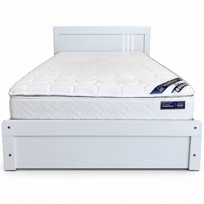 Home Box Twin Bed with SleepNest Mattress – White – 120 × 200 cm - Al Thahani Furniture