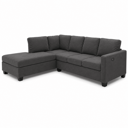 Home Box Urbandale 4-Seater Reversible Corner Sofa with USB Charging – Charcoal Grey - Al Thahani Furniture
