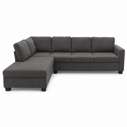 Home Box Urbandale 4-Seater Reversible Corner Sofa with USB Charging – Charcoal Grey - Al Thahani Furniture