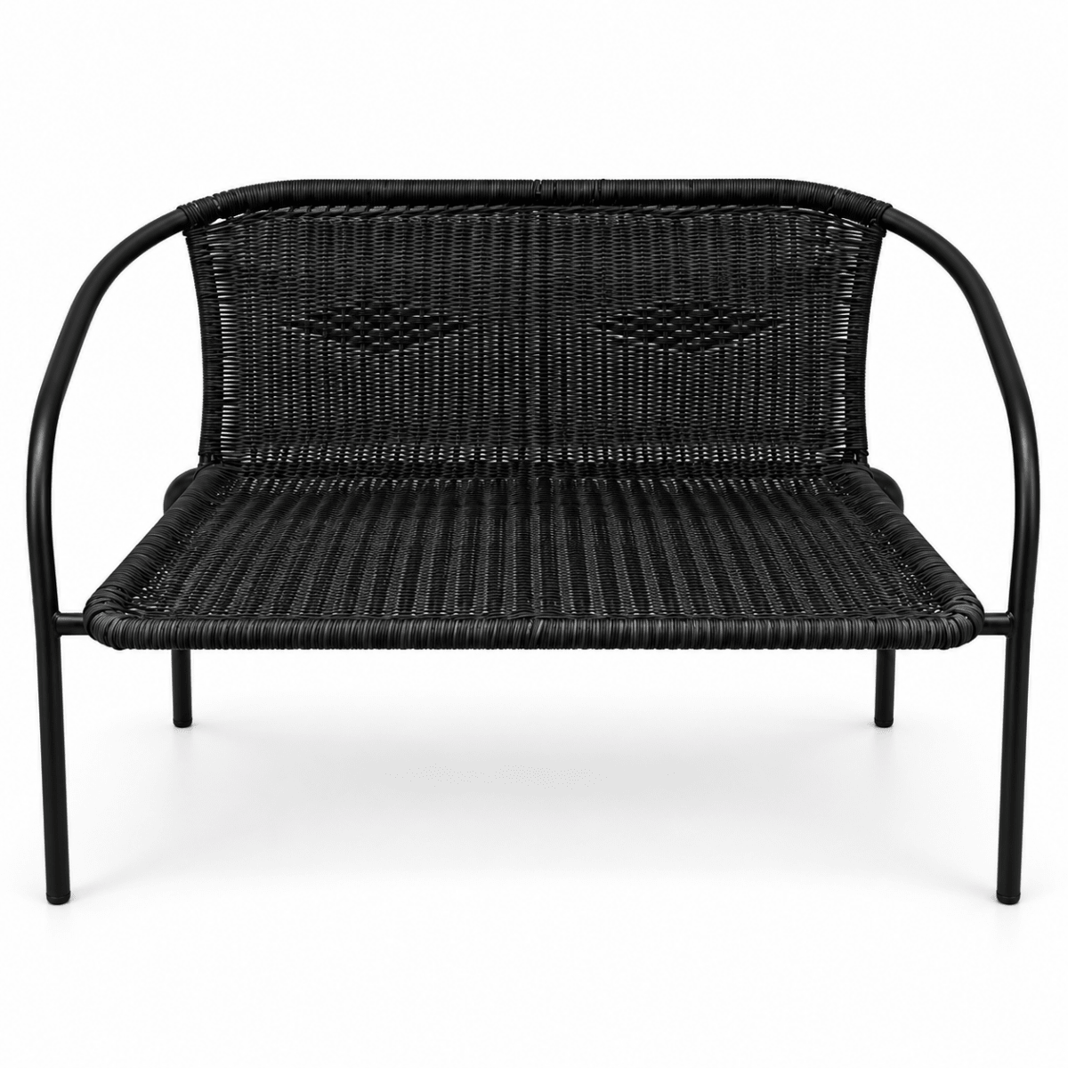 Home Box Vera Malta 4-Seater Outdoor 2+1+1 Sofa Set with Glass Coffee Table – Black - Al Thahani Furniture