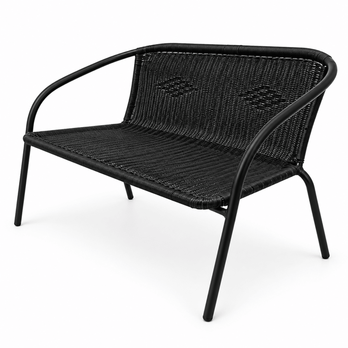 Home Box Vera Malta 4-Seater Outdoor 2+1+1 Sofa Set with Glass Coffee Table – Black - Al Thahani Furniture
