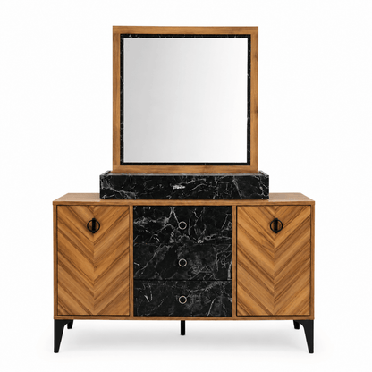 Home Box Verona 5-Piece King Bedroom Set with 6-Door Wardrobe | 180x200 cm - used 8 months - Al Thahani Furniture