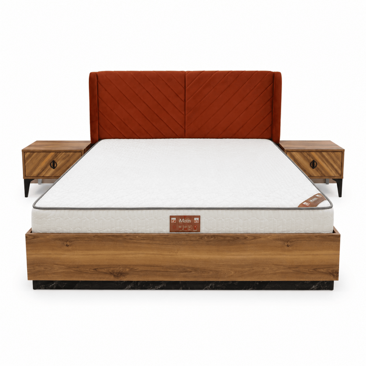Home Box Verona 5-Piece King Bedroom Set with 6-Door Wardrobe | 180x200 cm - used 8 months - Al Thahani Furniture