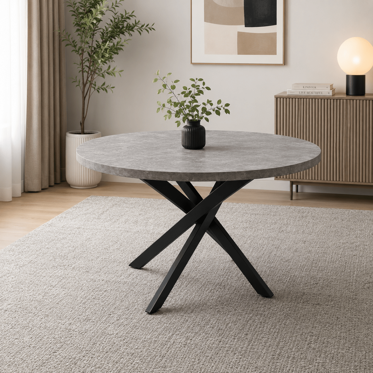 Home Box Welwick Sintered Stone Coffee Table | Round, Contemporary - used 4 months - Al Thahani Furniture