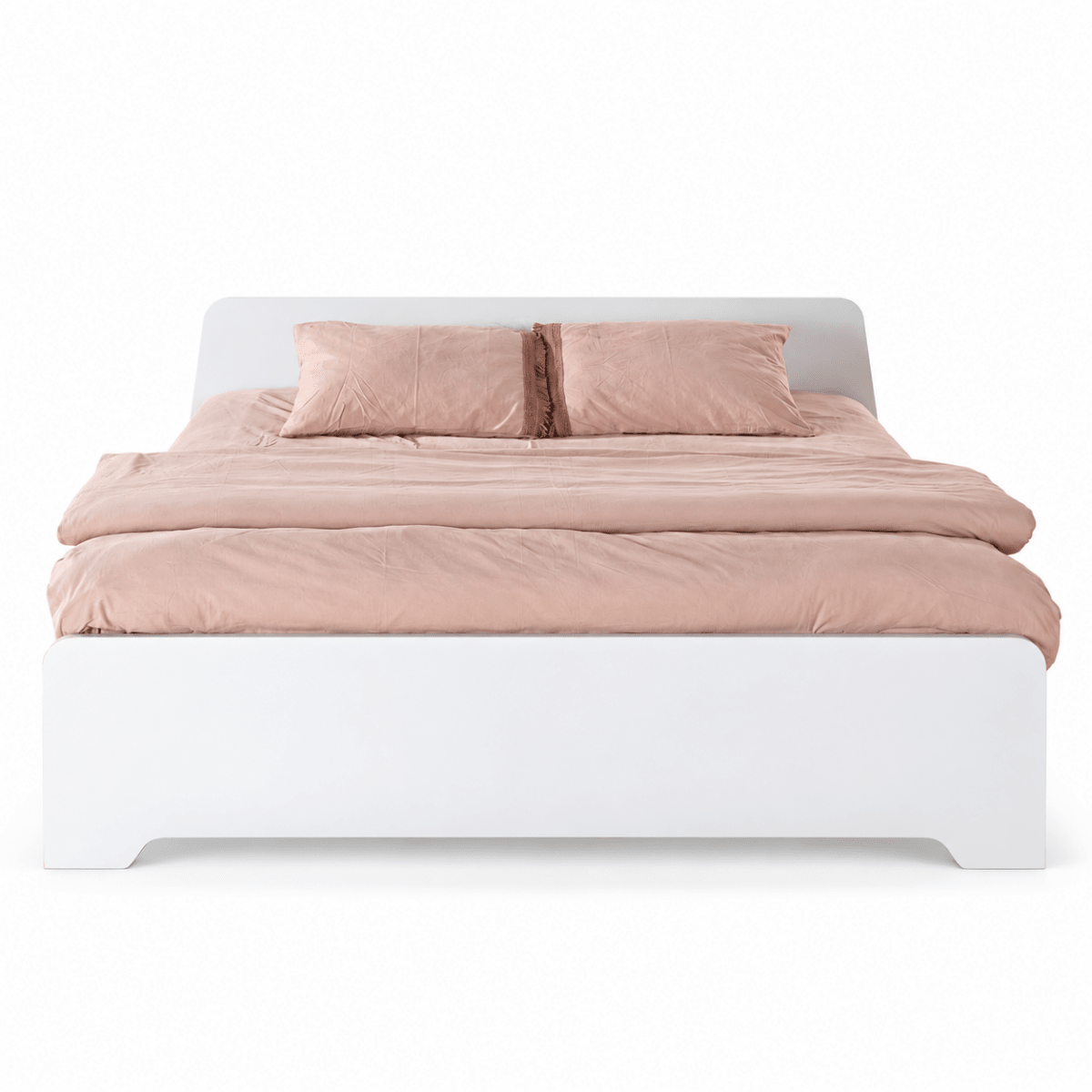 Home Box White Queen Bed with Mattress – 150 × 200 cm – Minimalist Modern Design - Al Thahani Furniture