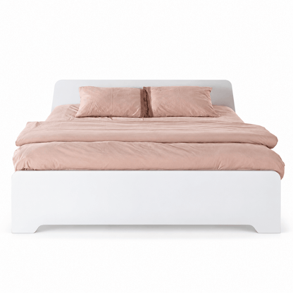 Home Box White Queen Bed with Mattress – 150 × 200 cm – Minimalist Modern Design - Al Thahani Furniture