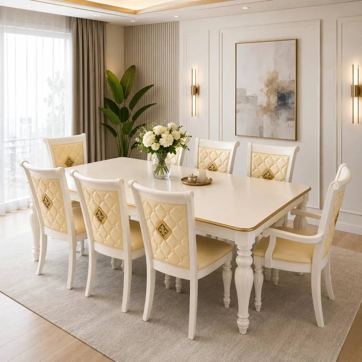 Home Center Ariel 8 - Seater Dining Set - used 8 months - Al Thahani Furniture