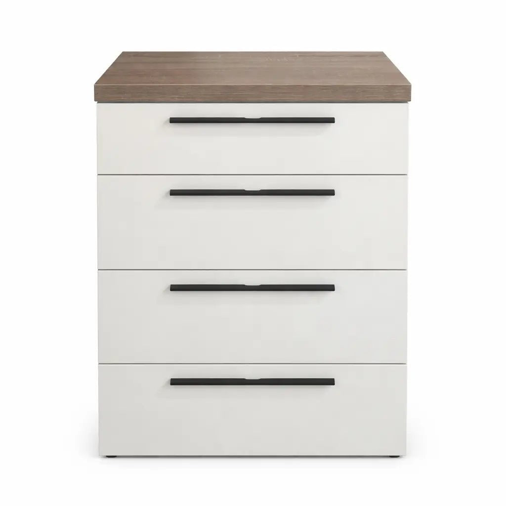 Home Center Complete King Bedroom Set – Wooden Bed Frame, Mattress, Nightstands & 4 - Drawer Chest, 180x200 cm - althahanifurniture