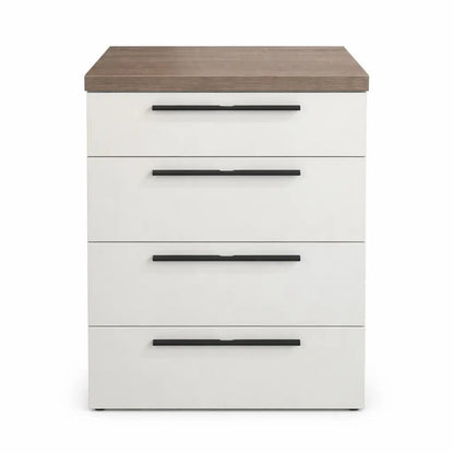 Home Center Complete King Bedroom Set – Wooden Bed Frame, Mattress, Nightstands & 4 - Drawer Chest, 180x200 cm - althahanifurniture