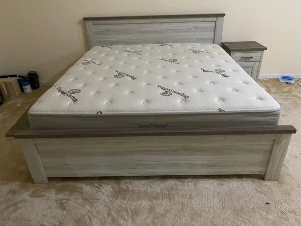 Home Center Complete King Bedroom Suite | Mirror Wardrobe & Dressing Table | 5 - Piece Set, 180x200cm - althahanifurniture