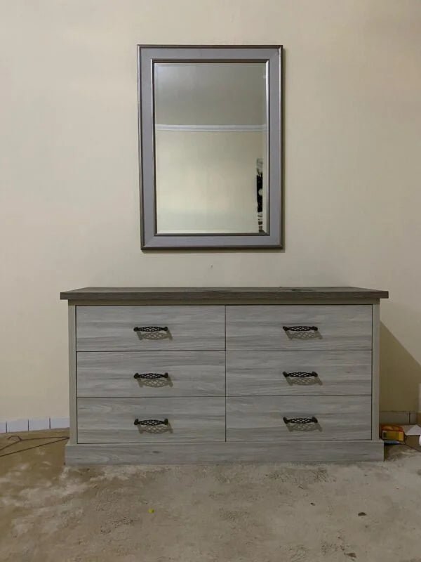 Home Center Complete King Bedroom Suite | Mirror Wardrobe & Dressing Table | 5 - Piece Set, 180x200cm - althahanifurniture