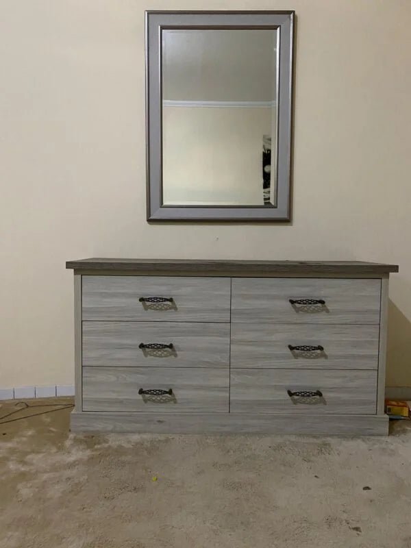 Home Center Complete King Bedroom Suite | Mirror Wardrobe & Dressing Table | 5 - Piece Set, 180x200cm - althahanifurniture