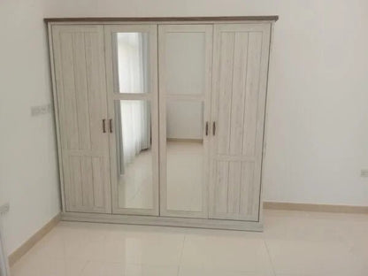 Home Center Complete King Bedroom Suite | Mirror Wardrobe & Dressing Table | 5 - Piece Set, 180x200cm - althahanifurniture